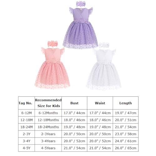 Toddler Baby Girls Birthday Dress with Headband