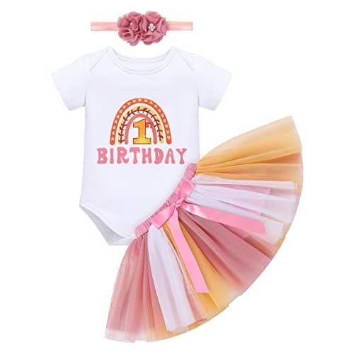 IMKIS Baby Space 1st Birthday Outfit: Romper, Tutu Skirt, Headband