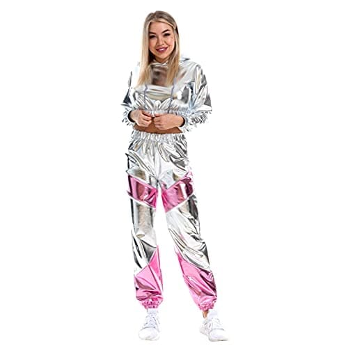 Metallic Hoodie and Sweatpants Set for Women by OBEEII