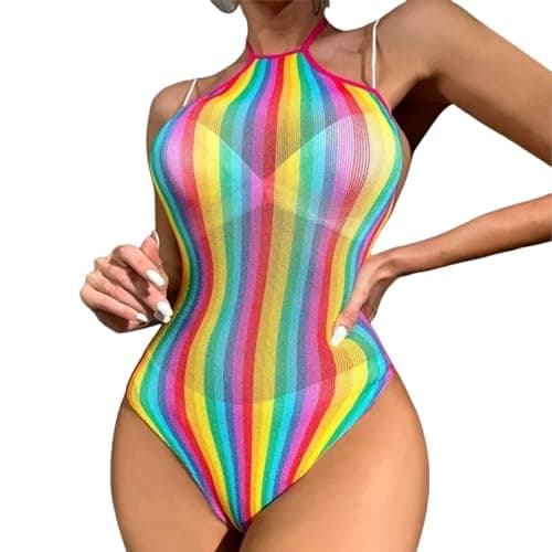 ZGMYC Women Rave Mesh Bikini Cover Ups & Mini Skirt Outfit
