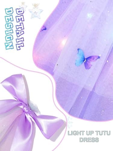 EVILD Pink LED Glowing Butterfly Tutu Dress for Girls and Kids