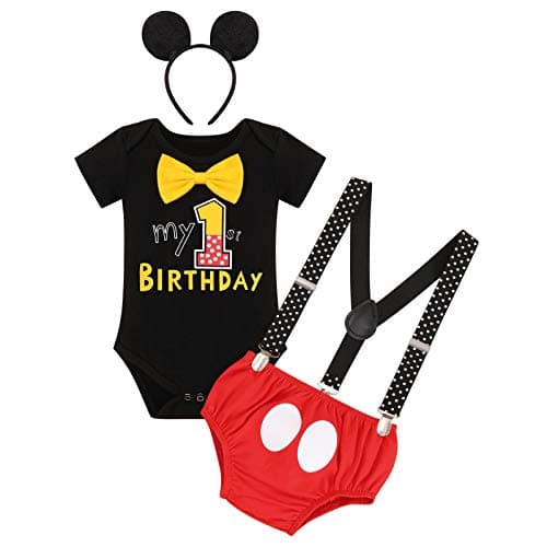 IMEKIS Baby Boys 1st Birthday Halloween Tuxedo Costume Romper Shorts