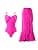 Women 2 Piece Swimsuit Monokini with Cover Ups Ruffles Tropical Bikini Set Summer Holiday Bathing Suits