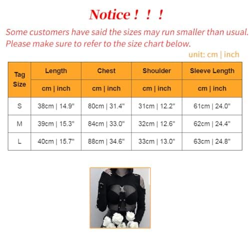 Gothic Punk Hoodies for Women in Crop Tops Style