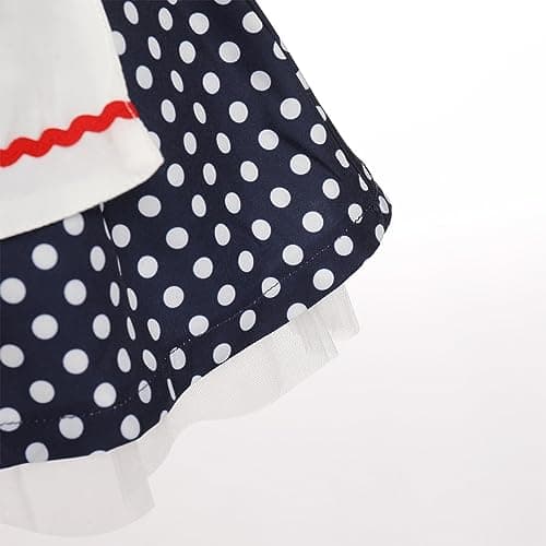 IMEKIS 1950s Housewife Halloween Costume Vintage Polka Dot Dress Apron 1-5T