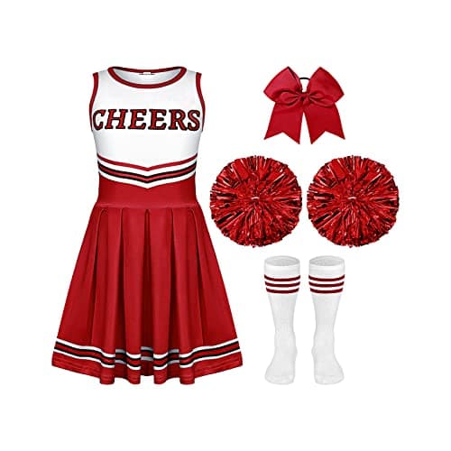 Haysandy 4-Piece Girls Halloween Cheerleader Costume Set