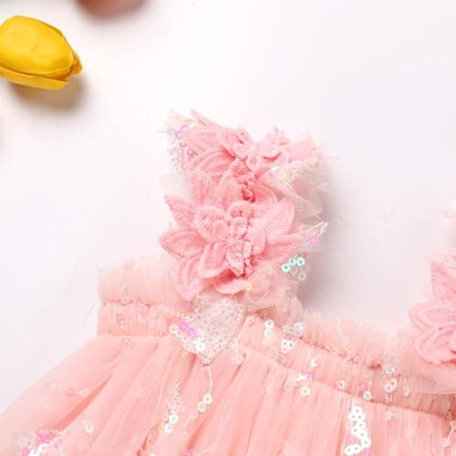 Toddler Girl Strawberry Butterfly Tutu Dress with Headband for Birthday Cake Smash Photos