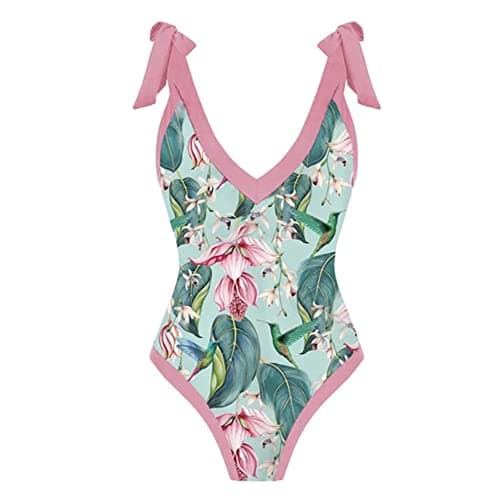 IMEKIS Women’s Floral Print Bikini Set with Wrap Skirt