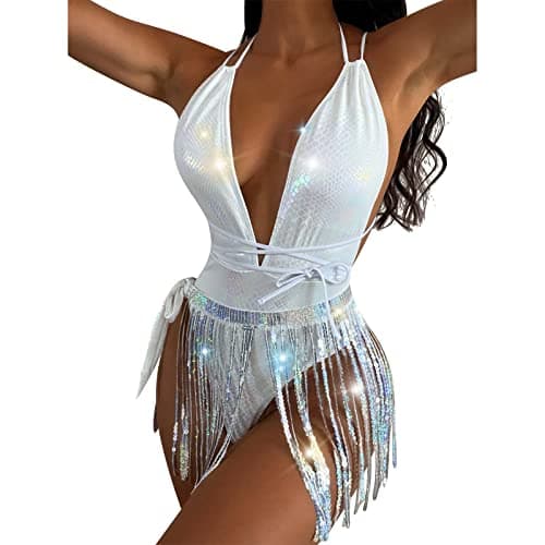 IMEKIS Metallic Rave Outfit for Women