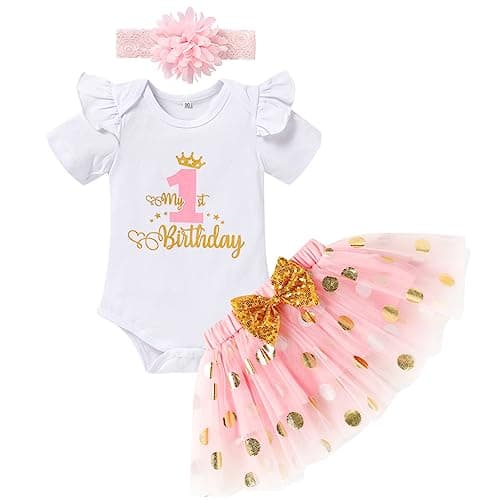 Onederland GRNSHTS Baby Girl 1st Birthday Smash Cake Outfit