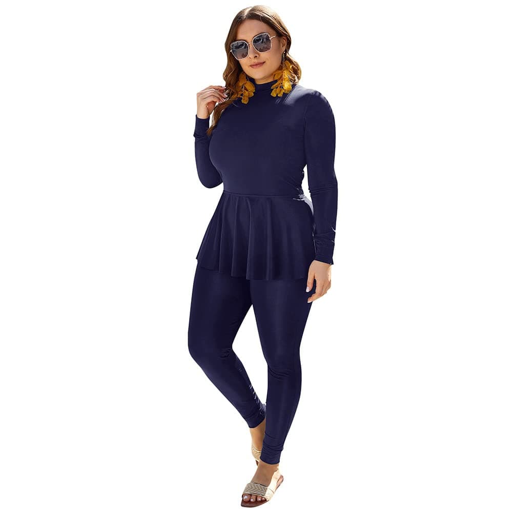IMEKIS Plus Size Modest Muslim Burkini Bathing Suit