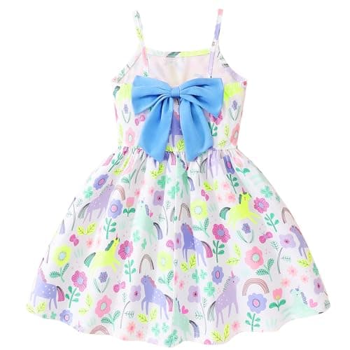NUBEEHOHO Toddler Dinosaur Backless Sundress for Birthday Beach