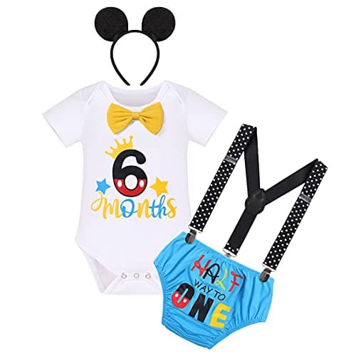 Half Way to One Cake Smash Outfit for Baby Boy