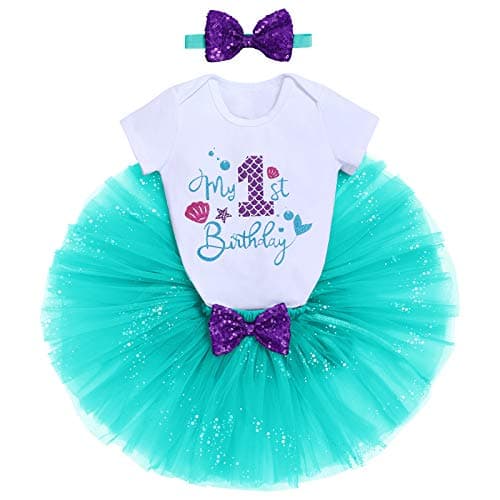 Baby Girls Mermaid 1st Birthday Outfit Set