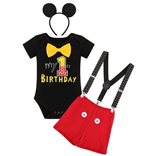 IMEKIS Baby Boys 1st Birthday Halloween Tuxedo Costume Romper Shorts