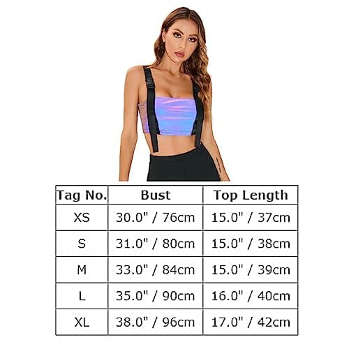 IMEKIS Reflective Crop Top for Women