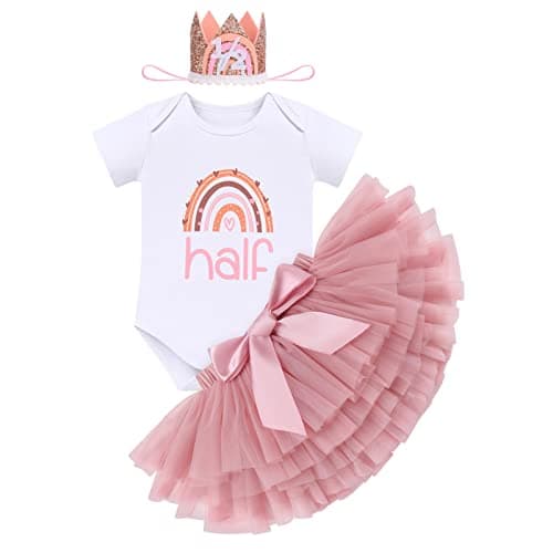 Boho Rainbow 1st Birthday Outfit for Baby Girls