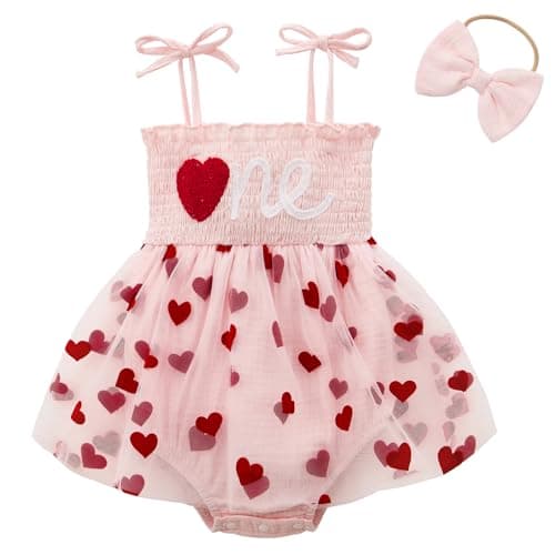 Durio Baby Girl 1st Birthday Tutu Romper with Headband Sleeveless