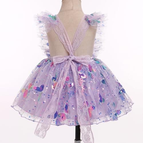 AWIBMK Baby Girls 1st & 2nd Birthday Sequins Tutu Dress with Headband
