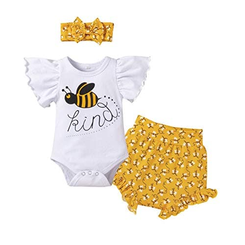 Newborn Baby Girls Ruffle Romper Set