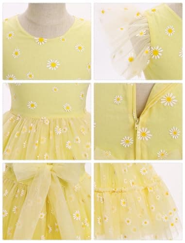 IMEKIS Girls' Confetti Stars Birthday Princess Tulle Dress for 3-10T
