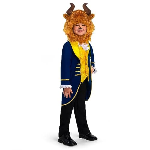 Boy's Blue Prince Costume with Beast Hood for Halloween Dress Up