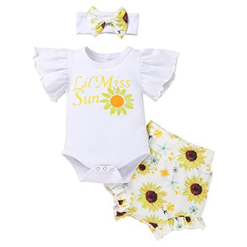 Newborn Baby Girls Ruffle Romper Set
