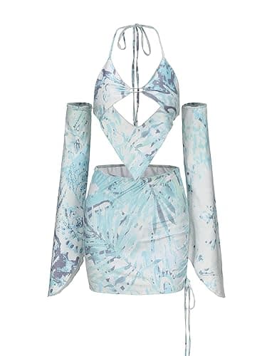 CAPE CLIQUE Women's Sexy Y2K Festival Outfits Long Sleeve Summer Clubwear