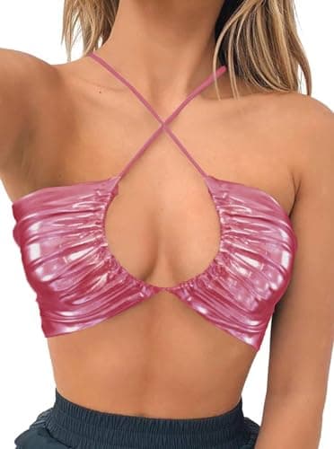Square Neck Buckle Strap Cami Crop Tube Top
