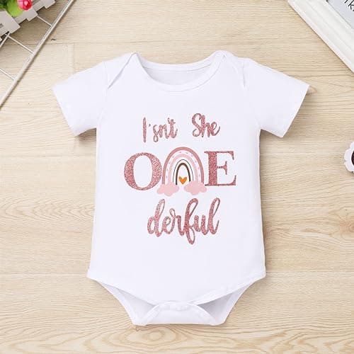 ODASDO Baby Girl's First Birthday Outfit with Flower Print Romper & Tutu Skirt Set