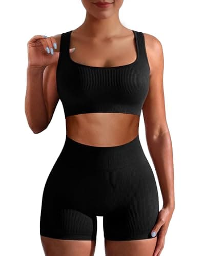 AURUZA Seamless High Waist Leggings & Sports Bra Gym Set