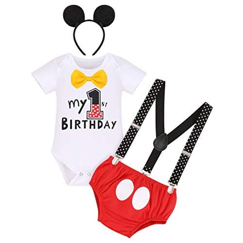 IMEKIS Baby Boys 1st Birthday Halloween Tuxedo Costume Romper Shorts
