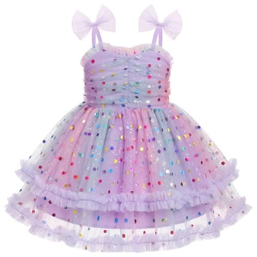 IMEKIS Toddler Birthday Princess Dress for 1-6T Photo Shoot