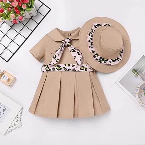 Toddler Baby Girl Birthday Outfit with Leopard Print Tie