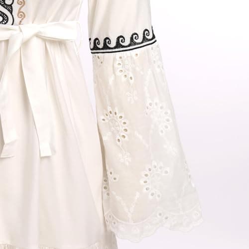 Bohemian Floral Print Peasant Dress for Women