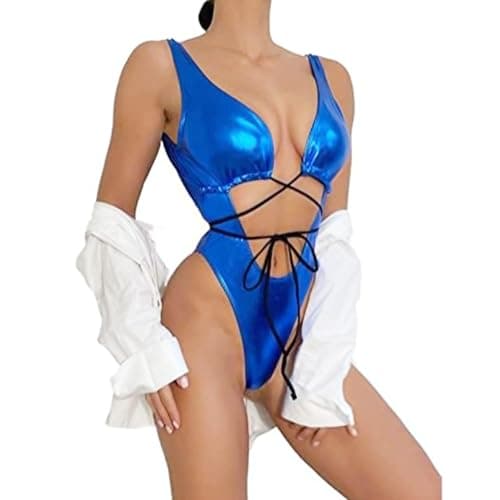 JUMISEE Women's Holographic Snakeskin Wrap Swim Suit