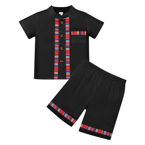 IMEKIS Boys Mexican Traditional Outfit with Shorts Birthday Party Clothes