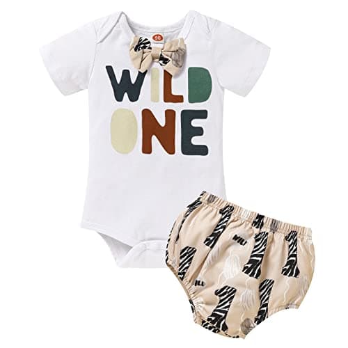 Wild One Romper Bodysuit for Baby Boy's 1st Birthday Party