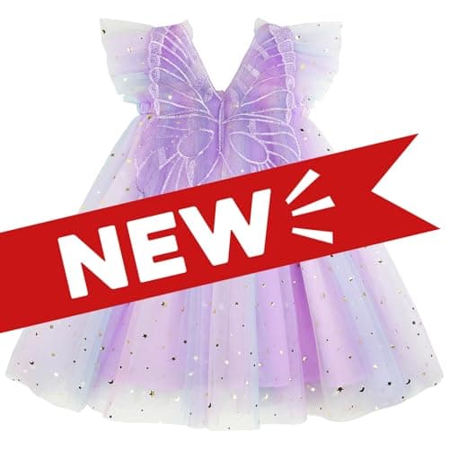 AGQT Baby Girls Butterfly Print Tulle Tutu Sundress 6M-6T