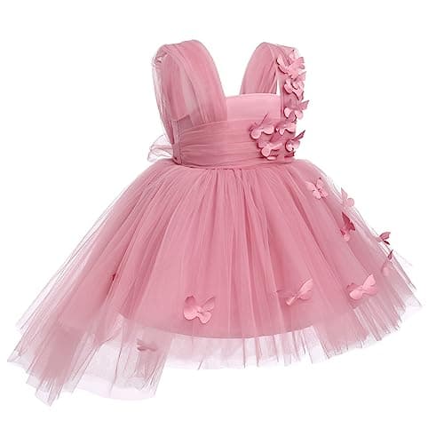 AWIBMK 3D Butterfly Tulle Tutu Dress for Baby Girls Birthday Party
