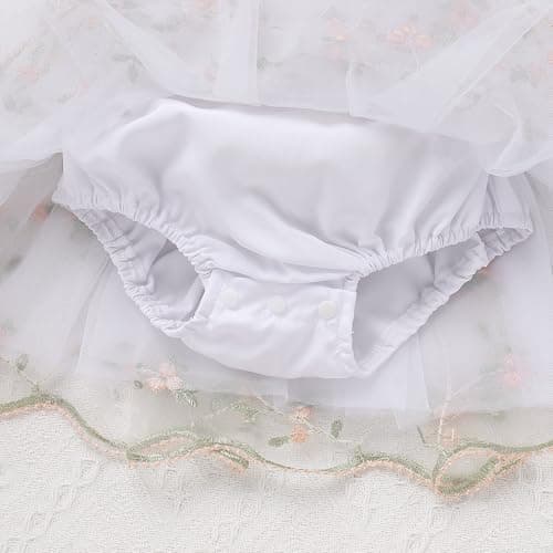 IMEKIS Baby Girls Floral Romper Dress for 1st Birthday & Wedding Tulle Tutu