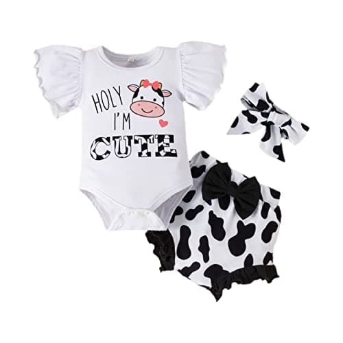 Newborn Baby Girls Ruffle Romper Set