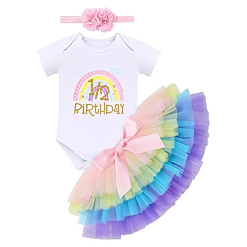 Boho Rainbow 1st Birthday Outfit for Baby Girls