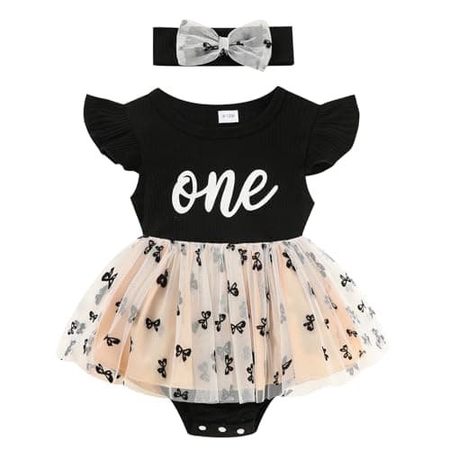 GRNSHTS Baby Girl 1st Birthday Romper & Headband for Princess Photo Shoot