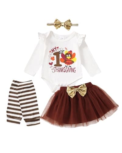 Mioglrie 1st Birthday Girl Outfit Romper Tutu Set 3-18 Months