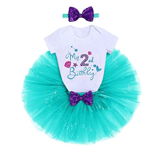 Baby Girls Mermaid 1st Birthday Outfit Set
