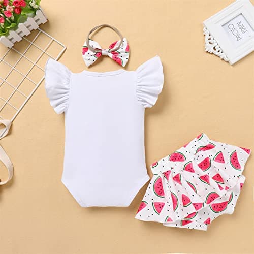 Baby Girls' 1st Birthday Sunflower Peach Romper, Ruffled Shorts & Headband Set for Cake Smash Photos