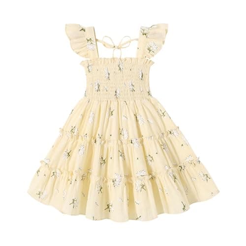 Younger Tree Girls Sleeveless Ruffle Dress Summer Beach Outfit