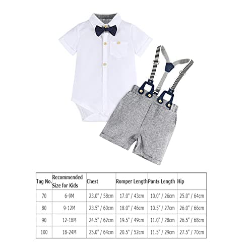 Baby Boys Gentleman Outfit featuring Bowtie Romper