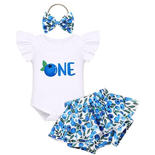 Sunflower Peach Romper Set for Baby Girls 1st Birthday
